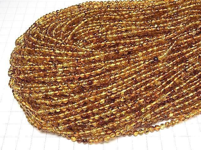 【動画】バルティックアンバー(琥珀) ラウンド4mm 1連(約36cm) サムネイル4