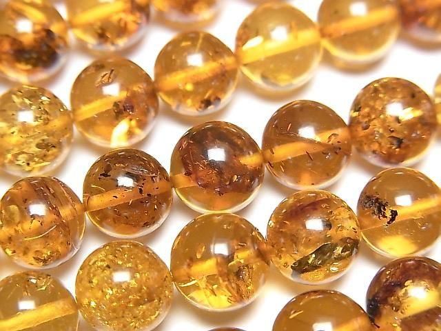 【動画】バルティックアンバー(琥珀) ラウンド8mm 1連(約36cm)の画像