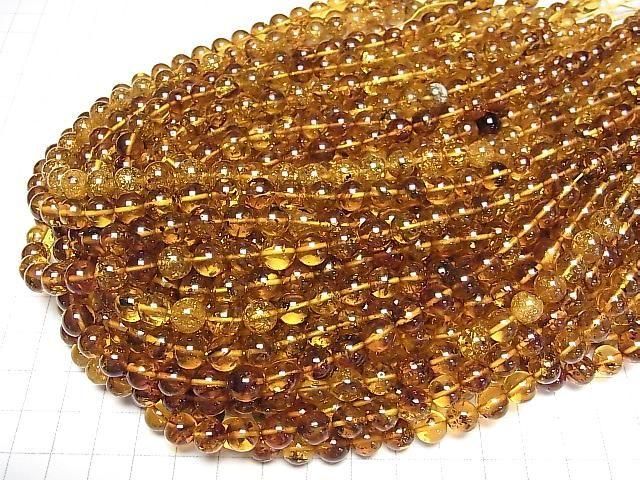 【動画】バルティックアンバー(琥珀) ラウンド8mm 1連(約36cm) サムネイル4
