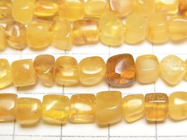 【動画】バルティックアンバー(琥珀) スクエア~タンブル 【イエロー】 1連(約34cm) サムネイル2