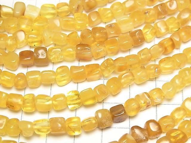 【動画】バルティックアンバー(琥珀) スクエア~タンブル 【イエロー】 1連(約34cm) サムネイル3