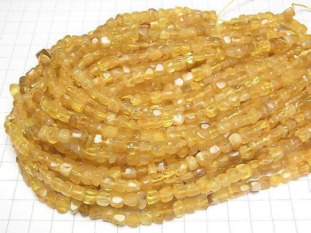 【動画】バルティックアンバー(琥珀) スクエア~タンブル 【イエロー】 1連(約34cm) サムネイル4