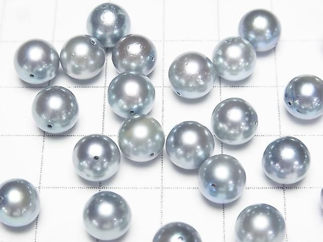 【動画】【粒売り】国産アコヤ真珠AA++ ラウンド8mm シルバーブルー 【貫通穴】 3粒 サムネイル3