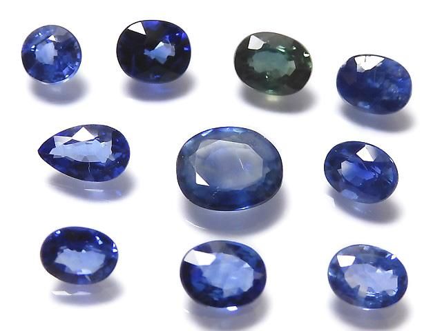 【動画】【1点もの】宝石質サファイアAAA ルース ファセットカット 10粒セット NO.122の画像