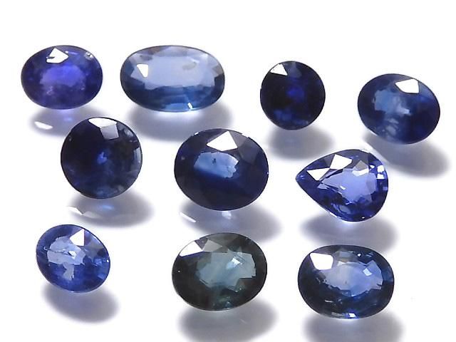 【動画】【1点もの】宝石質サファイアAAA ルース ファセットカット 10粒セット NO.124の画像