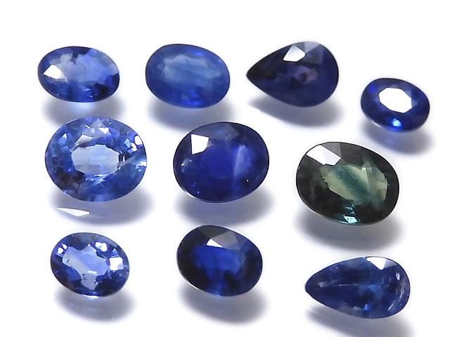 【動画】【1点もの】宝石質サファイアAAA ルース ファセットカット 10粒セット NO.128の画像
