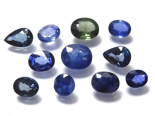 【動画】【1点もの】宝石質サファイアAAA ルース ファセットカット 11粒セット NO.129の画像