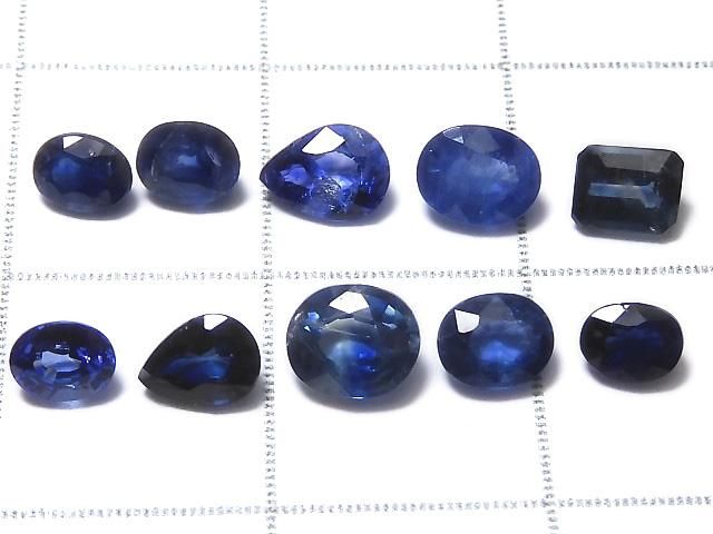 【動画】【1点もの】宝石質サファイアAAA ルース ファセットカット 10粒セット NO.133 サムネイル2