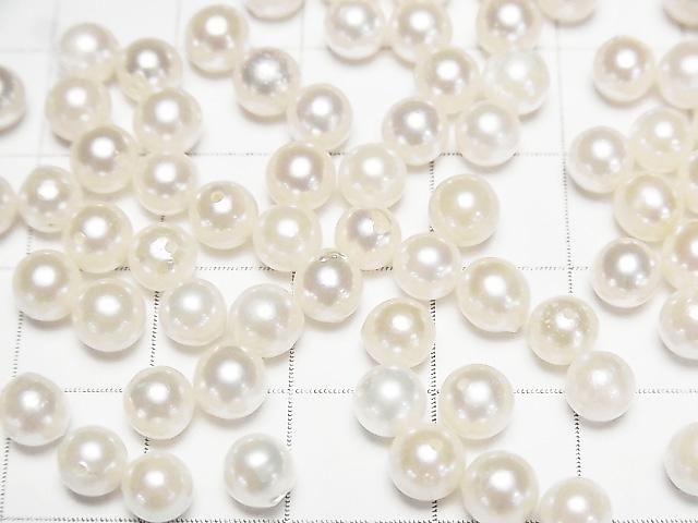 【動画】【1点もの】国産アコヤ真珠AA++ セミラウンド5~5.5mm ホワイト 【貫通穴】 140粒セット NO.1 サムネイル2