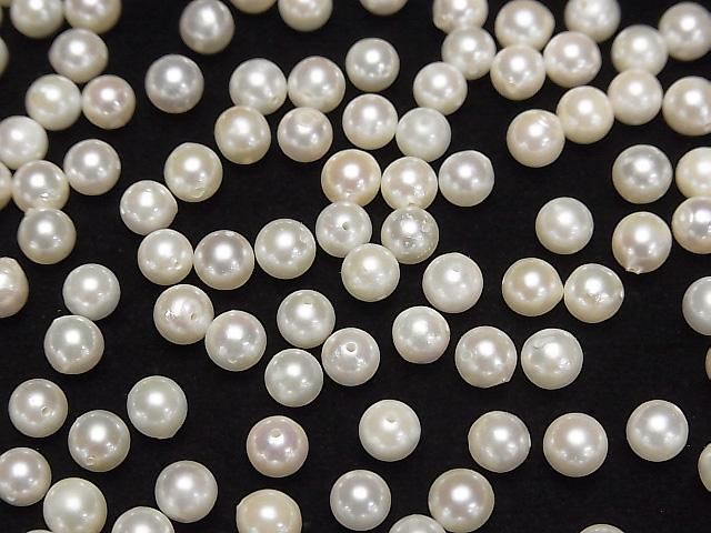 【動画】【1点もの】国産アコヤ真珠AA++ セミラウンド5~5.5mm ホワイト 【貫通穴】 140粒セット NO.1 サムネイル3