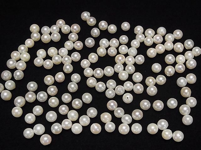 【動画】【1点もの】国産アコヤ真珠AA++ セミラウンド5~5.5mm ホワイト 【貫通穴】 140粒セット NO.1 サムネイル4