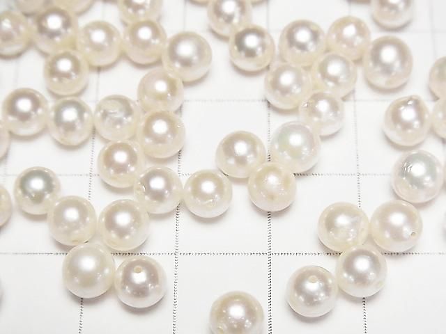 【動画】【1点もの】国産アコヤ真珠AA++ セミラウンド5.5~6mm ホワイト 【貫通穴】 60粒セット NO.3 サムネイル2