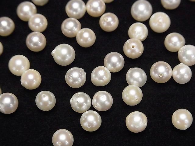 【動画】【1点もの】国産アコヤ真珠AA++ セミラウンド5.5~6mm ホワイト 【貫通穴】 60粒セット NO.3 サムネイル3