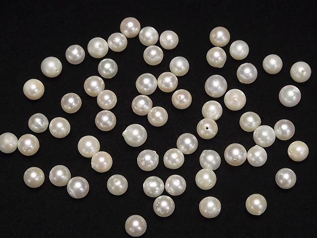 【動画】【1点もの】国産アコヤ真珠AA++ セミラウンド5.5~6mm ホワイト 【貫通穴】 60粒セット NO.3 サムネイル4