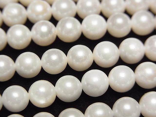【動画】国産アコヤ真珠AA++ セミラウンド5~5.5mm ホワイト 半連/1連(約38cm)の画像