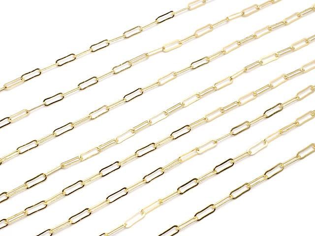 14KGF 長小豆(あずき) ペーパークリップチェーン 2.0mm 【40cm】【45cm】 ネックレス 1本の画像