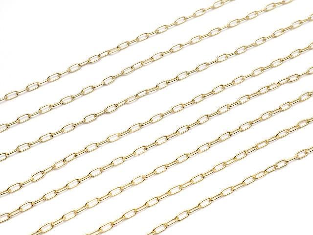 14KGF 長小豆(あずき) ペーパークリップチェーン 1.75mm 【40cm】【45cm】【50cm】 ネックレス 1本の画像