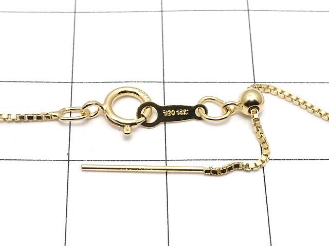 【動画】14KGF スライドアジャスター付き ボックスチェーン 1.0mm 【46cm】 ネックレス 1本 サムネイル2