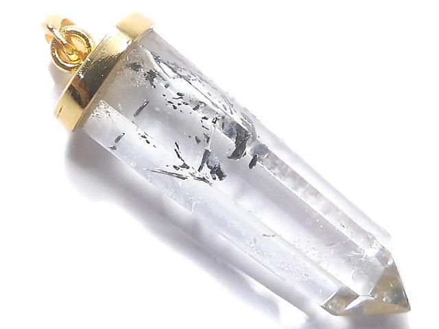 【動画】【1点もの】スティブナイトインクォーツ ペンダントトップ 18KGP製 NO.37の画像