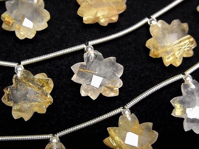 【動画】ルチルクォーツAA+ フラワー(お花)カット 1連(6粒)の画像