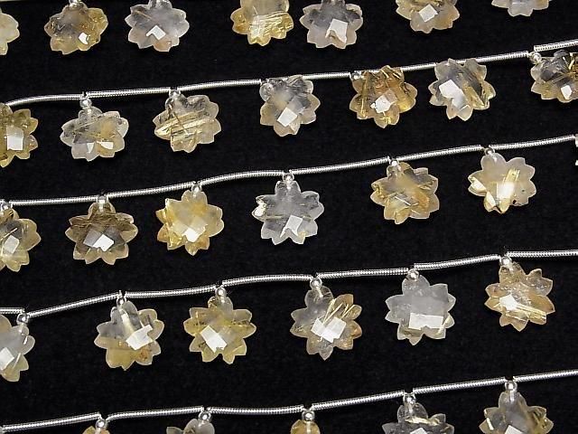 【動画】ルチルクォーツAA+ フラワー(お花)カット 1連(6粒) サムネイル4