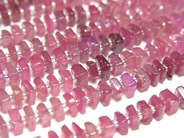 【動画】ピンクサファイアAA++ スクエアロンデル(ディスク) 1連(約13cm)の画像