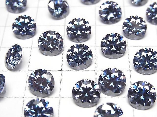 【動画】モアサナイトAAA ルース ラウンドファセットカット8×8mm 【ダークブルー】 1粒 サムネイル2