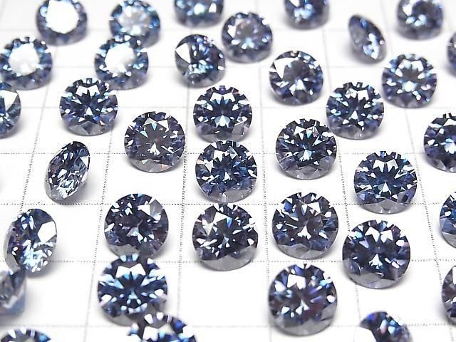 【動画】モアサナイトAAA ルース ラウンドファセットカット8×8mm 【ダークブルー】 1粒 サムネイル3