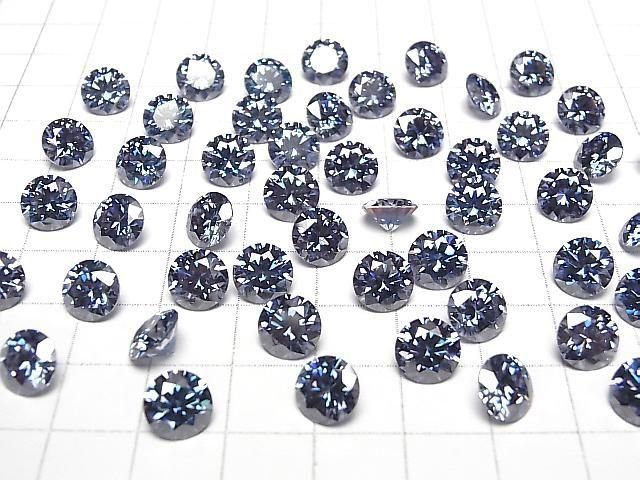 【動画】モアサナイトAAA ルース ラウンドファセットカット8×8mm 【ダークブルー】 1粒 サムネイル4
