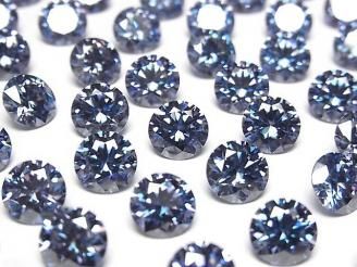 【動画】モアサナイトAAA ルース ラウンドファセットカット8×8mm 【ダークブルー】 1粒