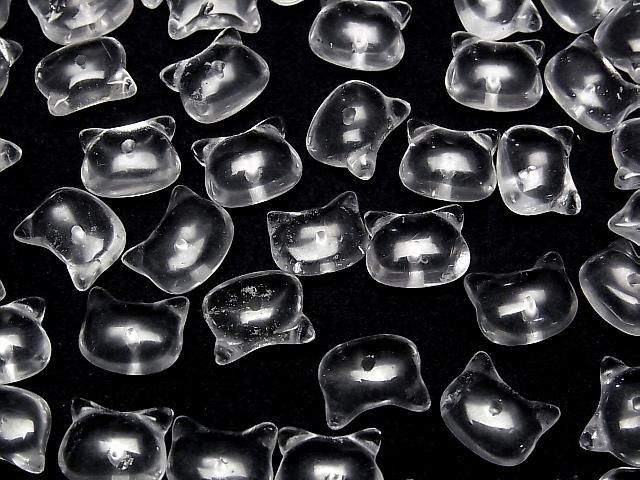 【動画】クリスタルAA++ 猫モチーフ10×12mm 【片穴(裏面)】 2個 サムネイル3