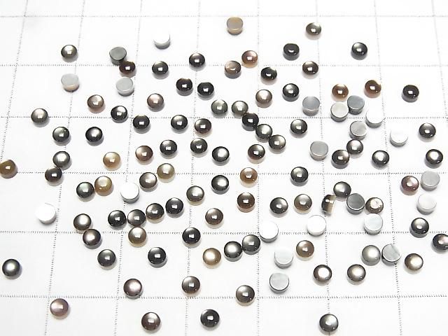 【動画】高品質ブラックシェル(黒蝶貝) ラウンド カボション3×3mm 5個 サムネイル4