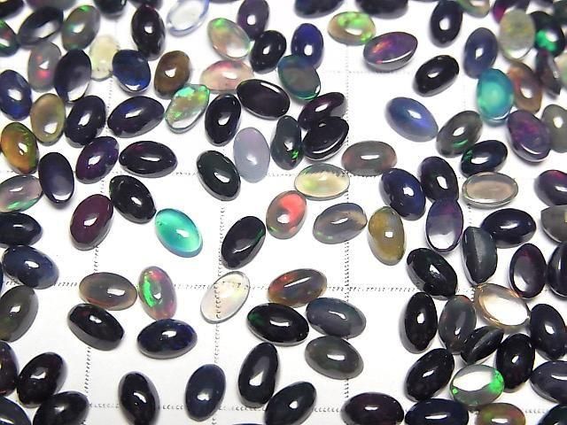 【動画】宝石質ブラックオパールAA++ オーバル カボション5×3mm 10個 サムネイル2