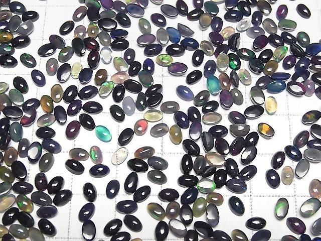 【動画】宝石質ブラックオパールAA++ オーバル カボション5×3mm 10個 サムネイル3
