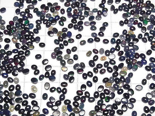 【動画】宝石質ブラックオパールAA++ オーバル カボション4×3mm 20個 サムネイル4