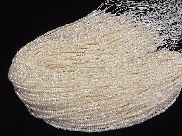 【動画】淡水真珠AA ホワイト ロンデル3~3.5mm 1連(約34cm) サムネイル4