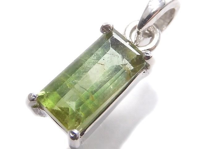 【動画】【1点もの】グリーントルマリンAAA- ファセットカット ペンダントトップ SILVER925製 NO.3の画像