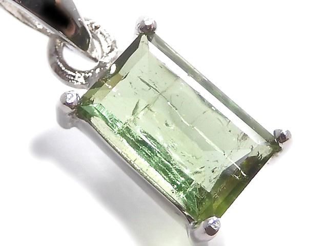 【動画】【1点もの】グリーントルマリンAAA- ファセットカット ペンダントトップ SILVER925製 NO.6の画像
