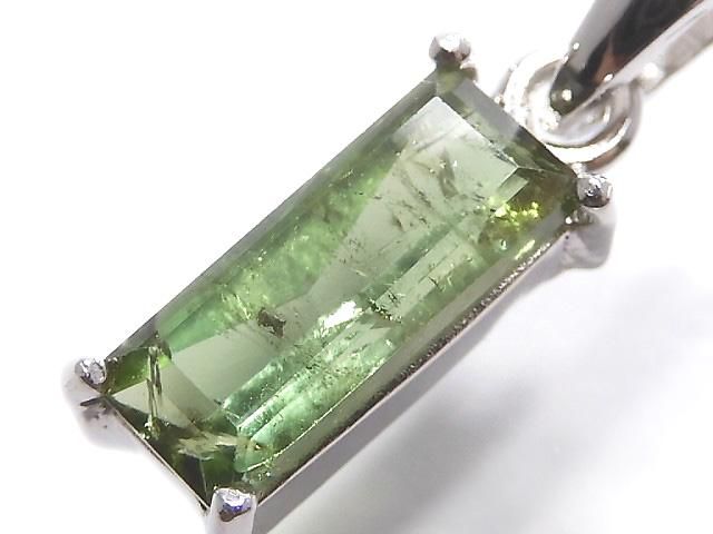 【動画】【1点もの】グリーントルマリンAAA- ファセットカット ペンダントトップ SILVER925製 NO.16の画像