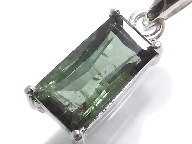 【動画】【1点もの】グリーントルマリンAAA- ファセットカット ペンダントトップ SILVER925製 NO.17の画像