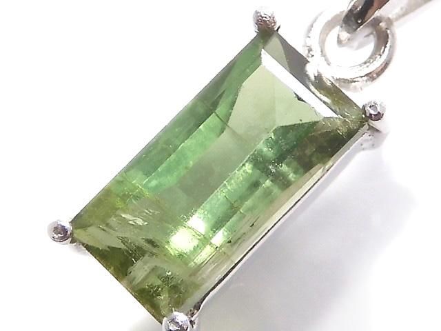 【動画】【1点もの】グリーントルマリンAAA- ファセットカット ペンダントトップ SILVER925製 NO.20の画像