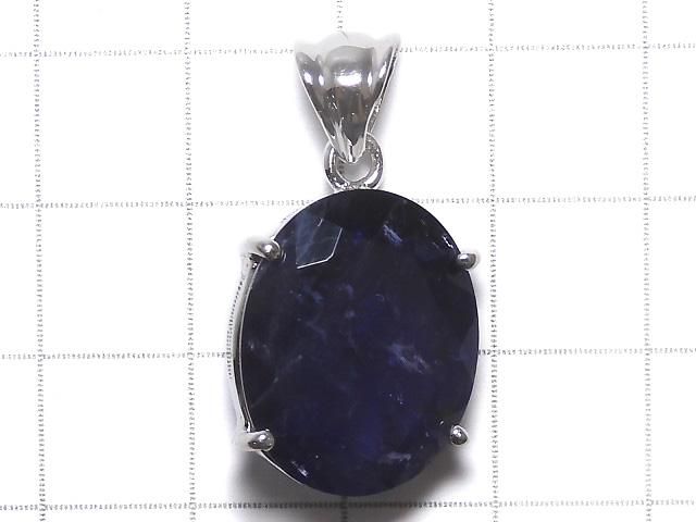 【動画】【1点もの】宝石質アイオライトAAA- ファセットカットペンダントトップ SILVER925製 NO.8 サムネイル2
