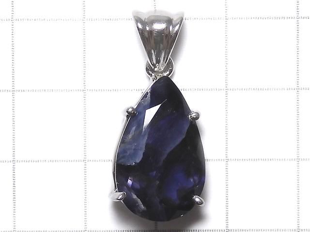 【動画】【1点もの】宝石質アイオライトAAA- ファセットカットペンダントトップ SILVER925製 NO.9 サムネイル2