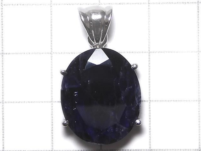 【動画】【1点もの】宝石質アイオライトAAA- ファセットカットペンダントトップ SILVER925製 NO.10 サムネイル2