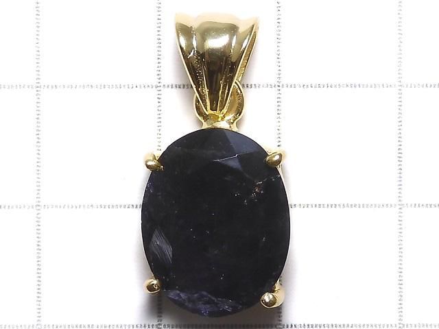 【動画】【1点もの】宝石質アイオライトAAA- ファセットカットペンダントトップ 18KGP製 NO.12 サムネイル2
