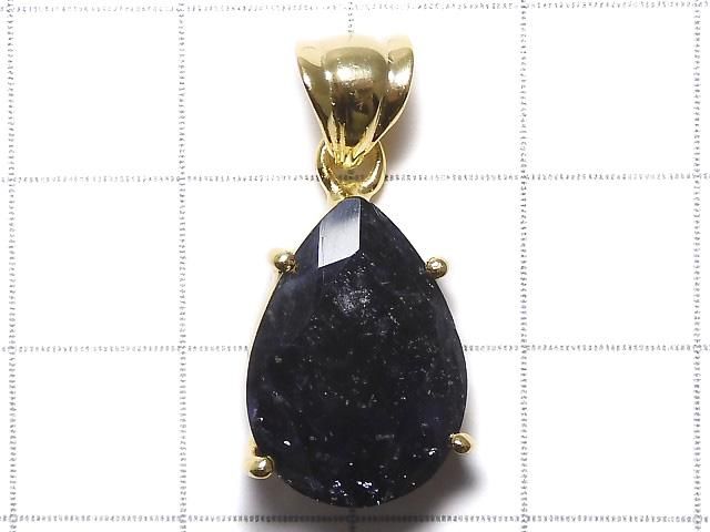 【動画】【1点もの】宝石質アイオライトAAA- ファセットカットペンダントトップ 18KGP製 NO.16 サムネイル2