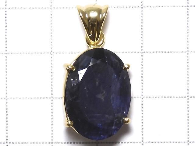 【動画】【1点もの】宝石質アイオライトAAA- ファセットカットペンダントトップ 18KGP製 NO.18 サムネイル2