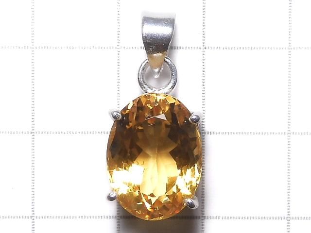 【動画】【1点もの】宝石質ブランデーシトリンAAA ファセットカットペンダントトップ SILVER925製 NO.58 サムネイル2