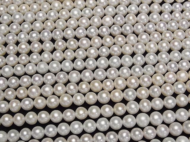 【動画】淡水真珠AA++ セミラウンド5.5~6mm ホワイト 1連(約38cm) サムネイル3