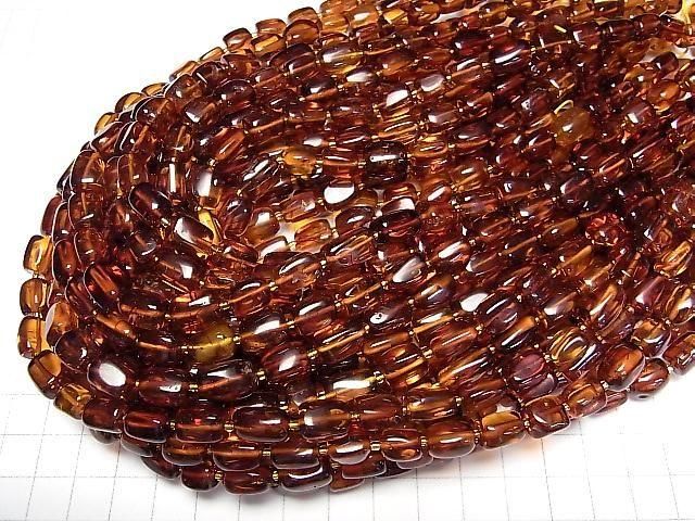 【動画】バルティックアンバー(琥珀) スクエア~タンブル 【チェリーカラー】 1連(約36cm) サムネイル4